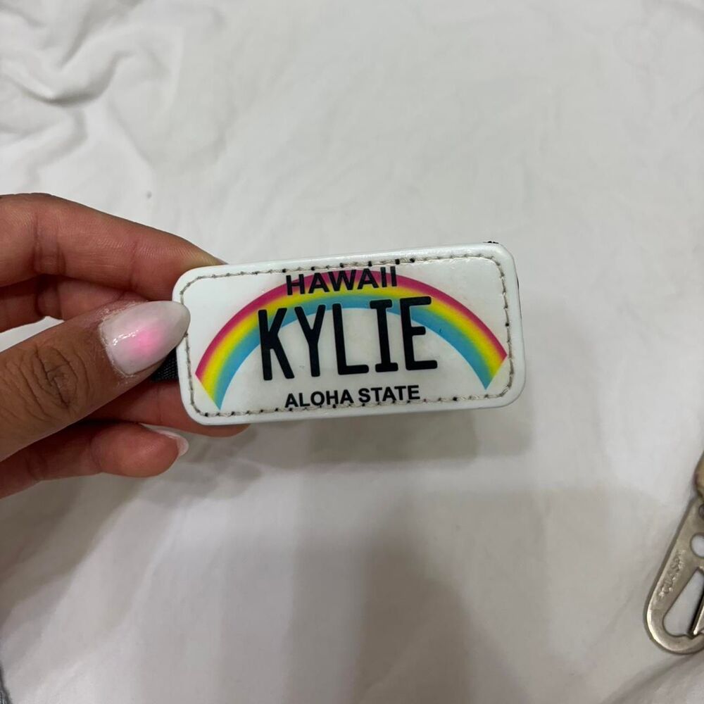 ETSY Custom Kylie Name Keychain Hawaii Women's License Tag Keychain Accessory